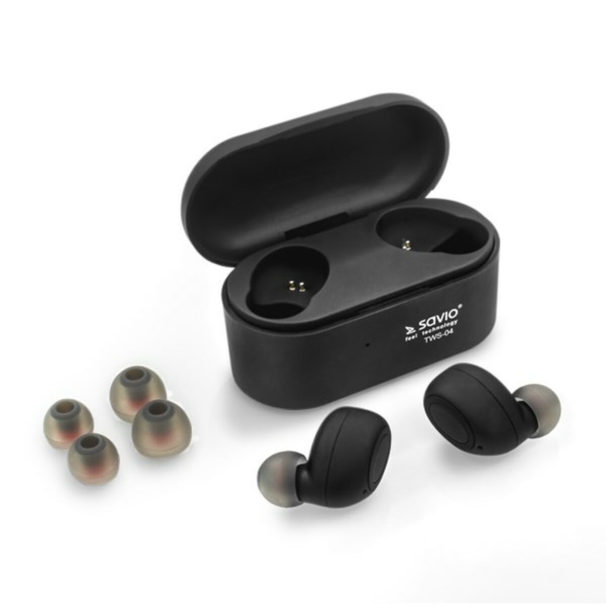 Bluetooth-hodetelefoner Savio TWS-04 Svart Grafitt